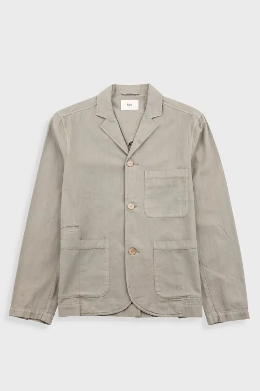Wide Fit Blazer - Silver Sage Herringbone made by Folk