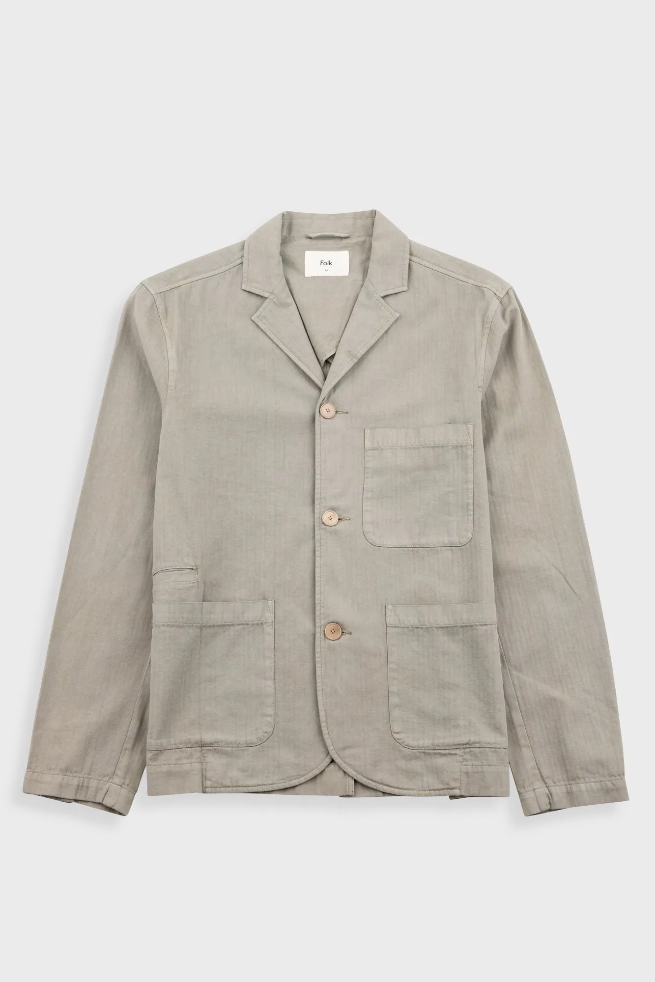 Wide Fit Blazer - Silver Sage Herringbone sold by Folk