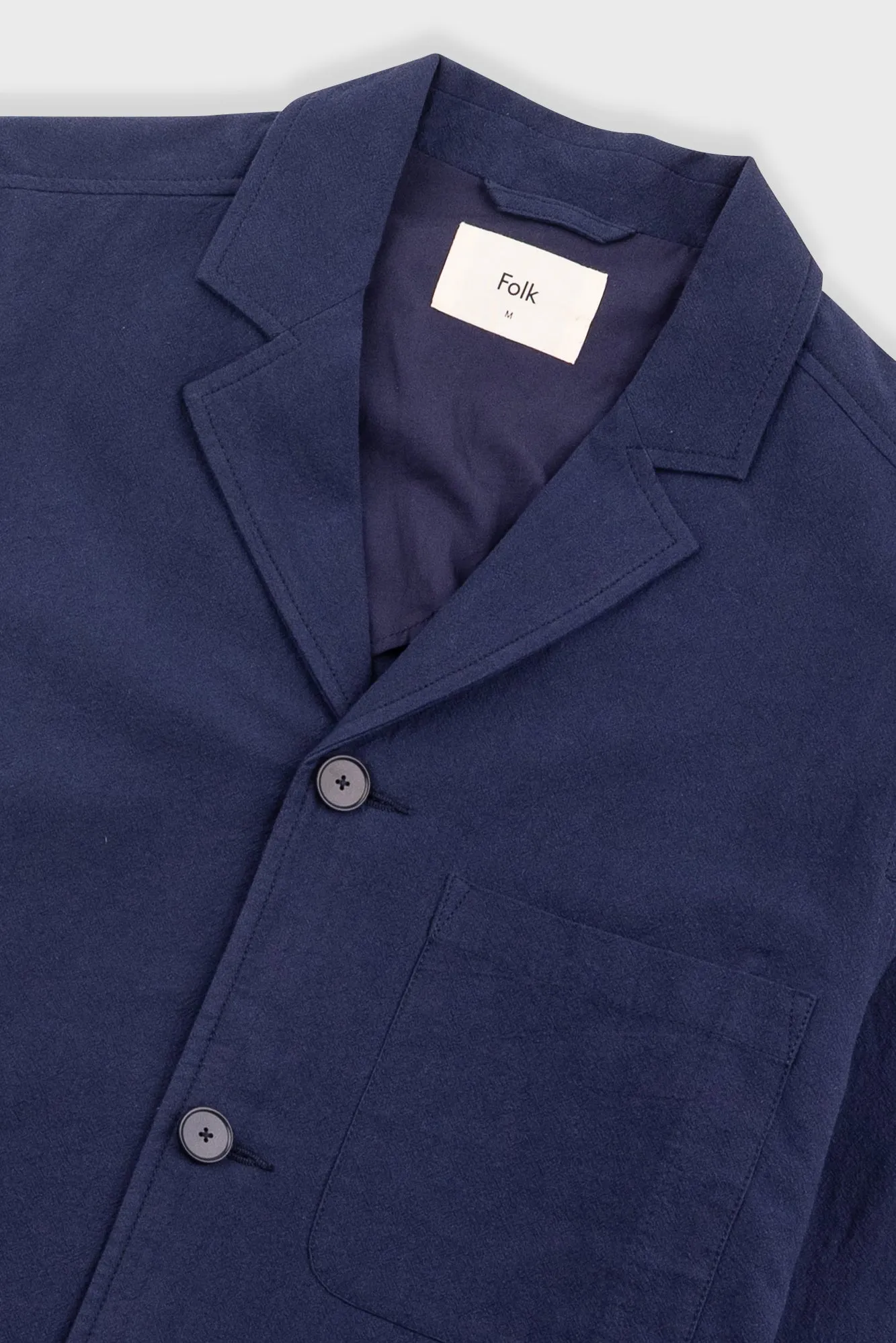 Wide Fit Blazer - Navy Textured Cotton sold by Folk product image thumbnail 5