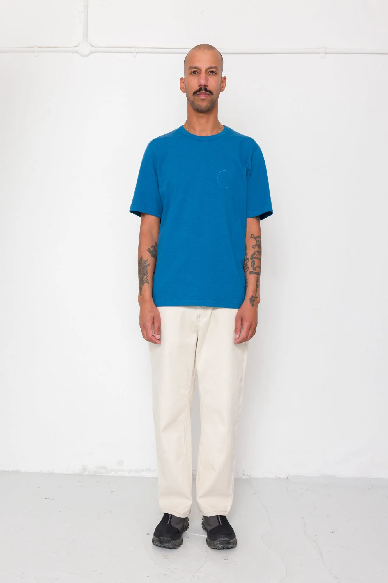 Slub Embroidered T-Shirt - Soft Blue sold by Folk product image thumbnail 2