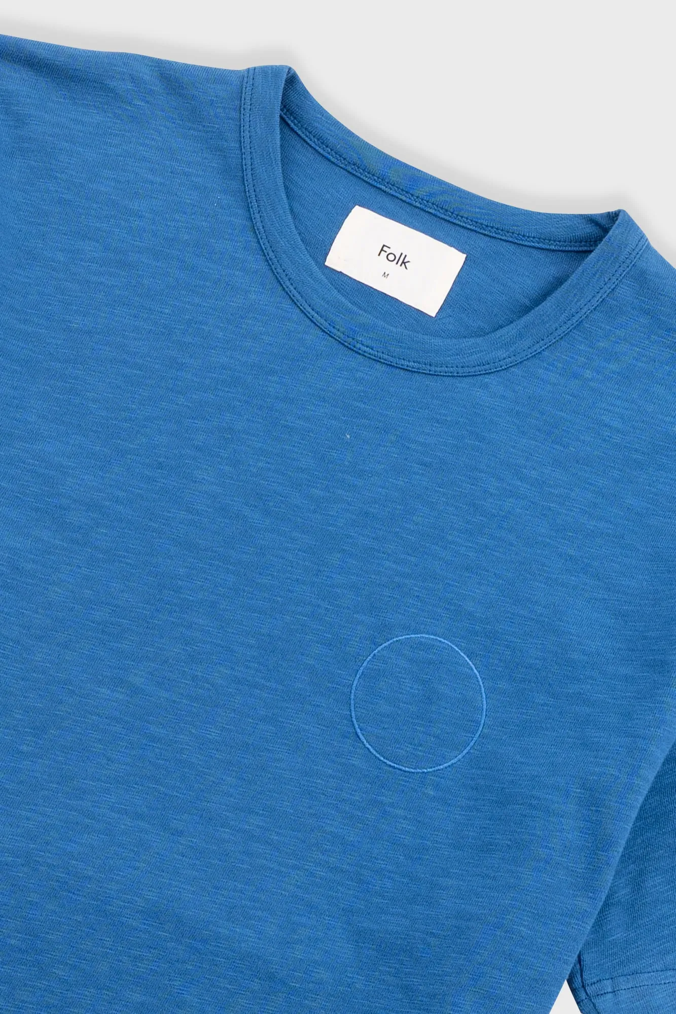 Slub Embroidered T-Shirt - Soft Blue sold by Folk product image thumbnail 5