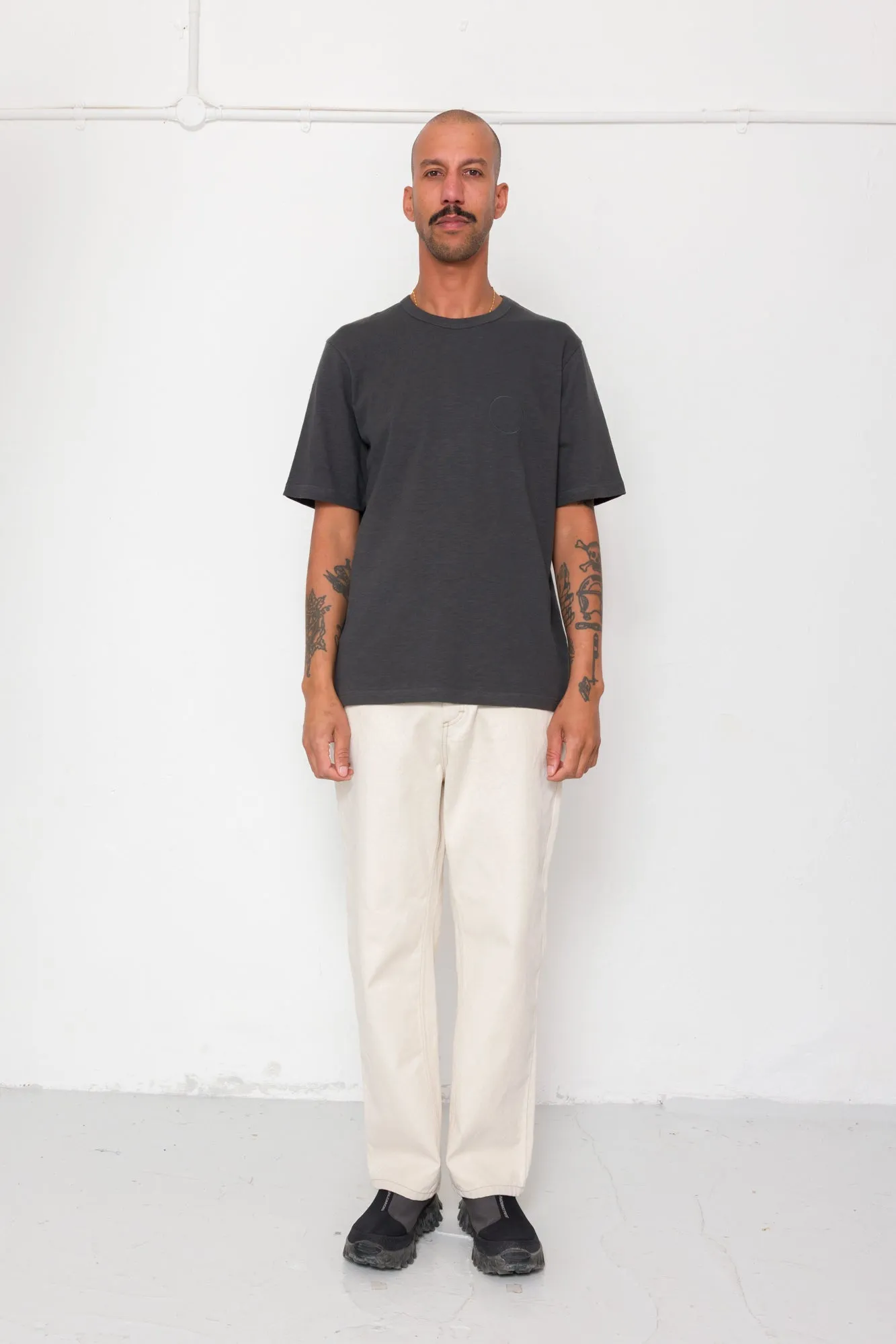 Slub Embroidered T-Shirt - Soft Black sold by Folk product image thumbnail 2