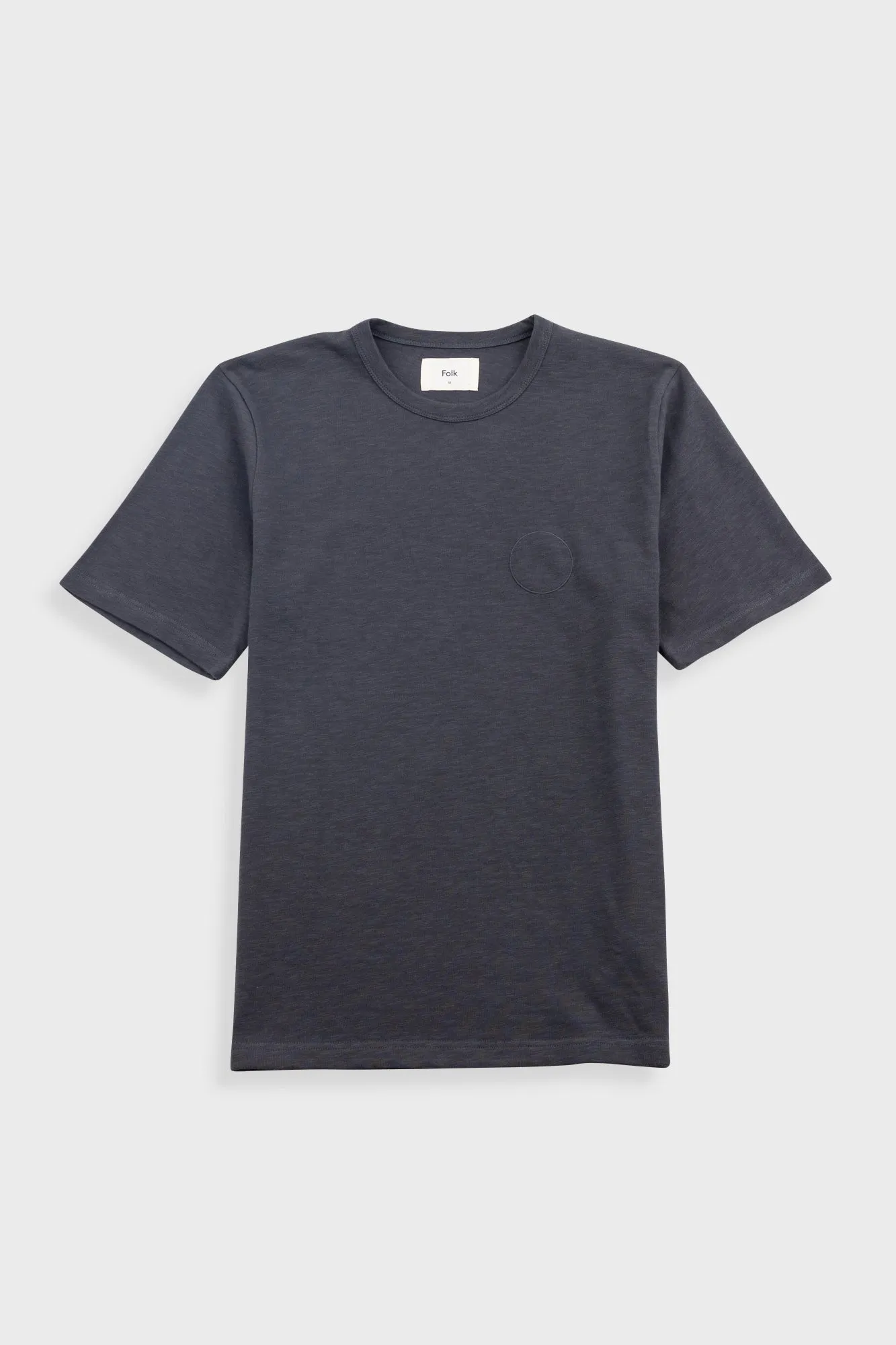 Slub Embroidered T-Shirt - Soft Black sold by Folk