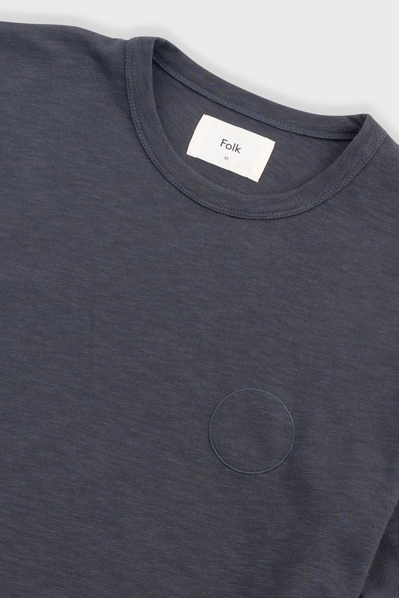 Slub Embroidered T-Shirt - Soft Black sold by Folk product image thumbnail 5