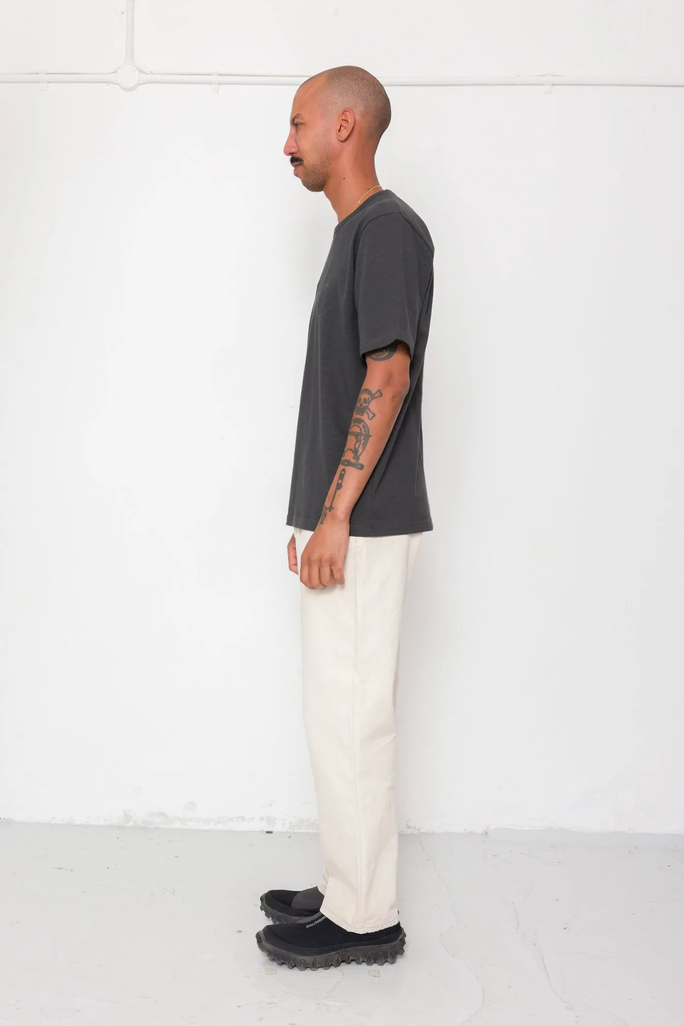 Slub Embroidered T-Shirt - Soft Black sold by Folk product image thumbnail 4