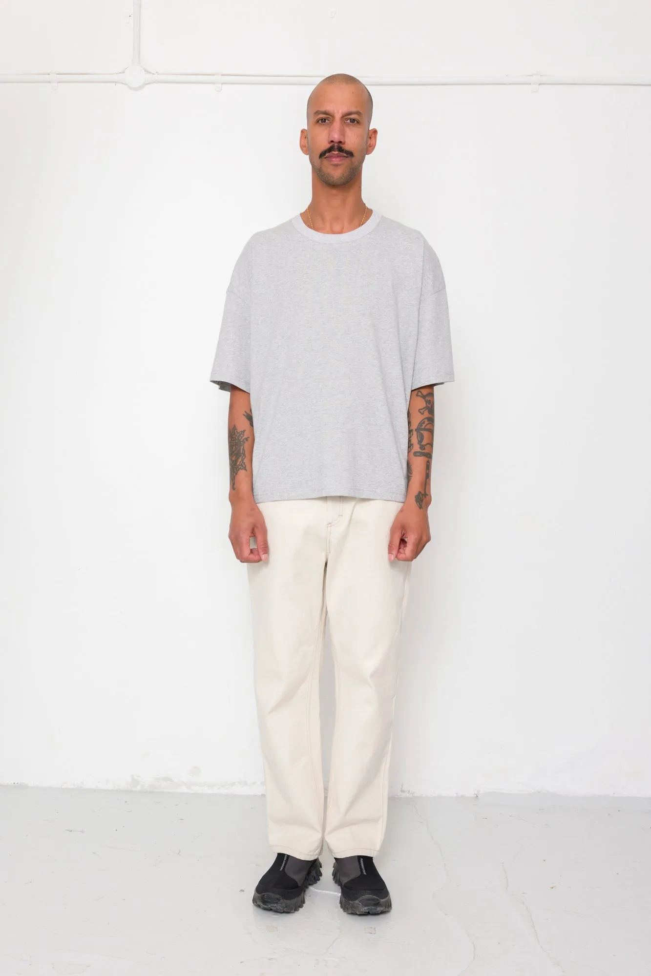 Oversized T-Shirt - Grey Melange Slub sold by Folk product image thumbnail 2