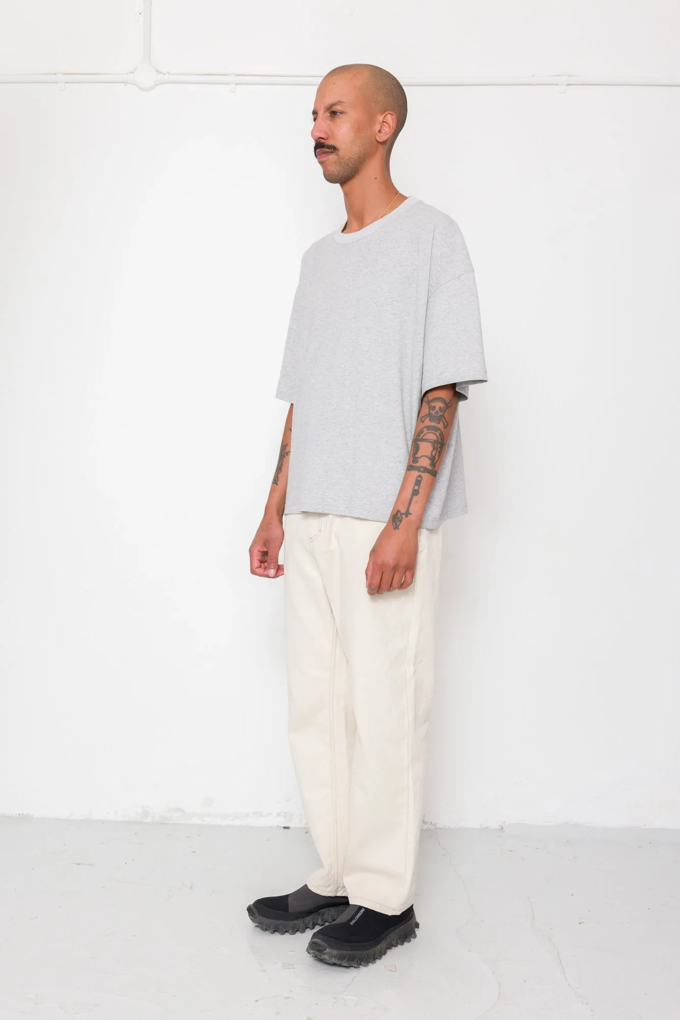 Oversized T-Shirt - Grey Melange Slub sold by Folk product image thumbnail 3
