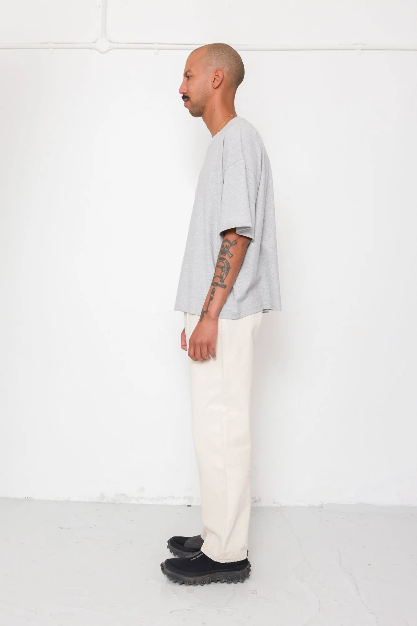 Oversized T-Shirt - Grey Melange Slub sold by Folk product image thumbnail 4