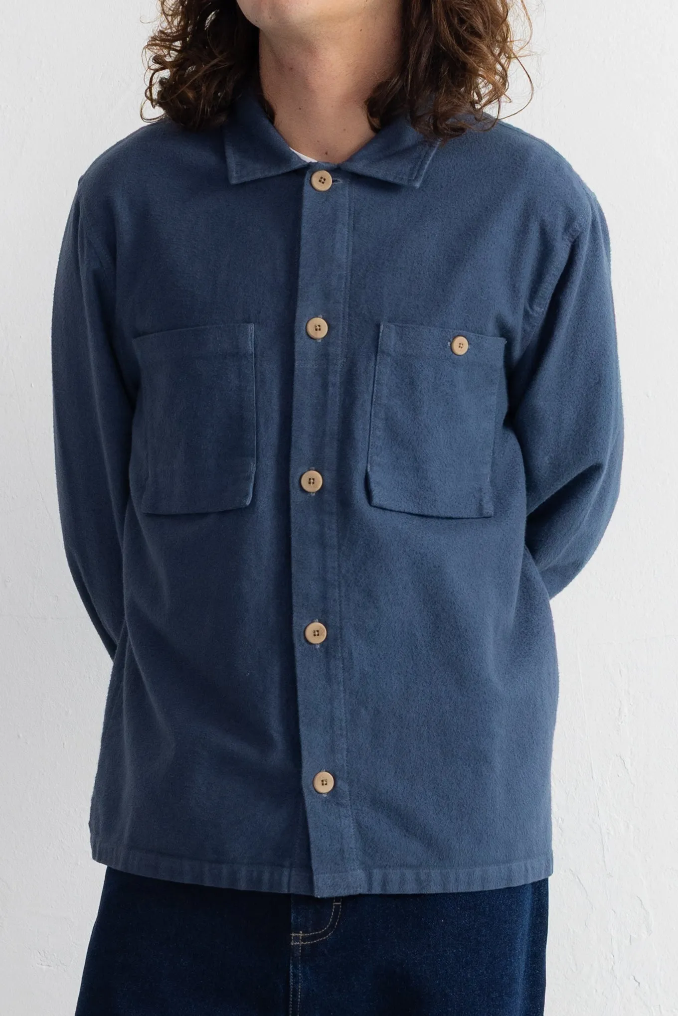 Patch Overshirt - Steel Blue Moleskin sold by Folk product image thumbnail 5