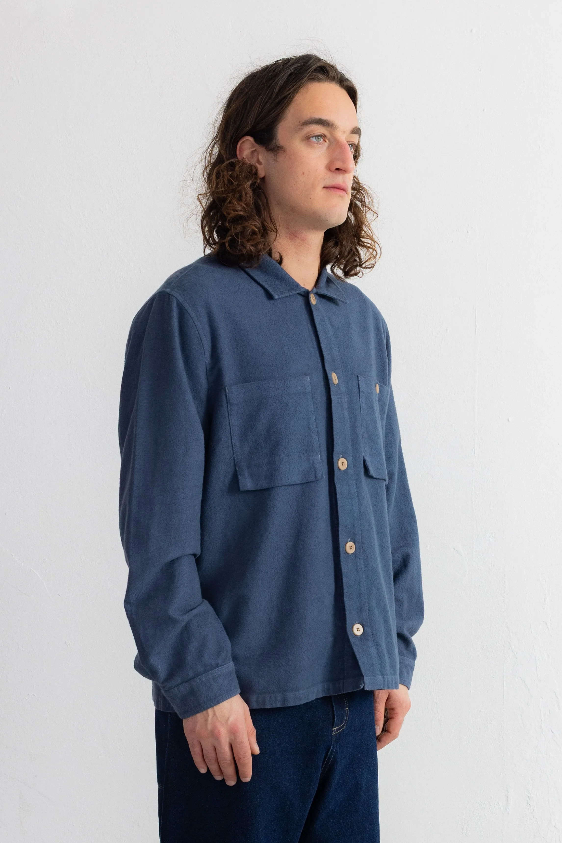 Patch Overshirt - Steel Blue Moleskin sold by Folk product image thumbnail 2