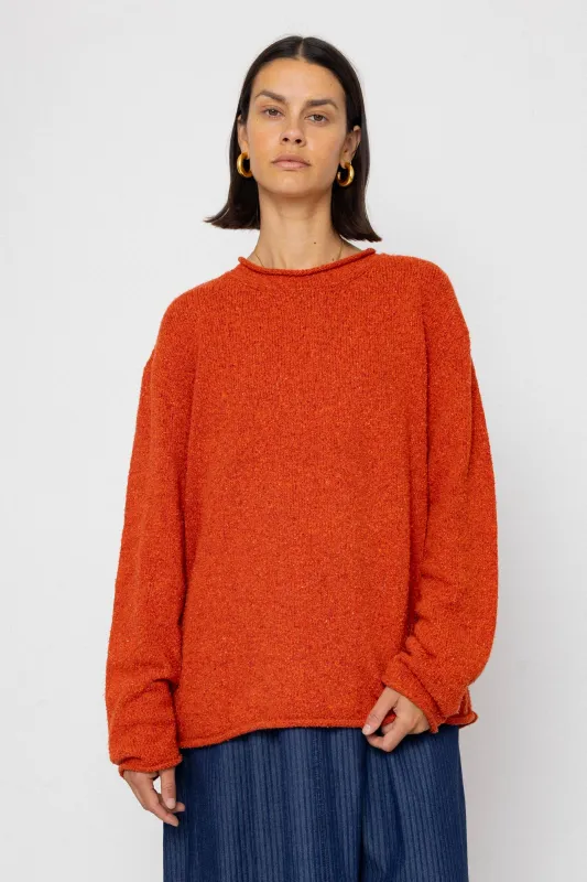 Slouch Crew Jumper - Red Oxide made by Folk