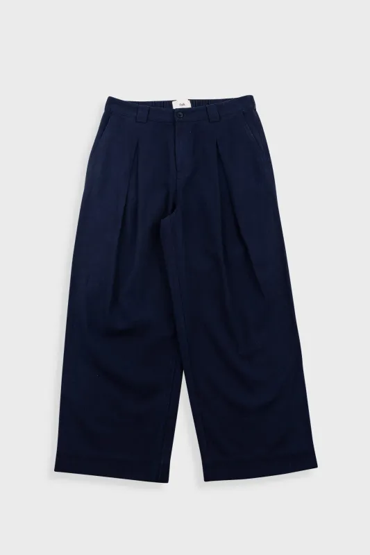 Easy Fit Trouser - Deep Indigo Herringbone made by Folk