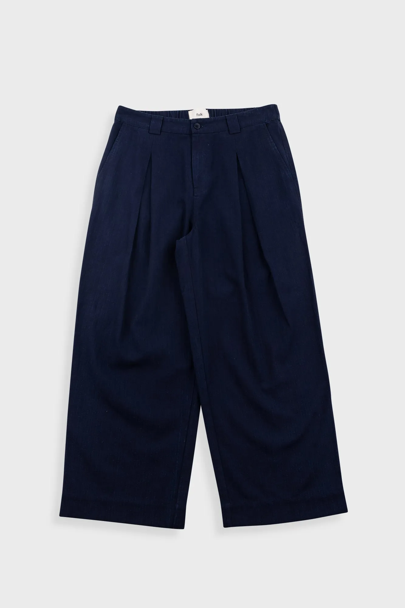 Easy Fit Trouser - Deep Indigo Herringbone sold by Folk