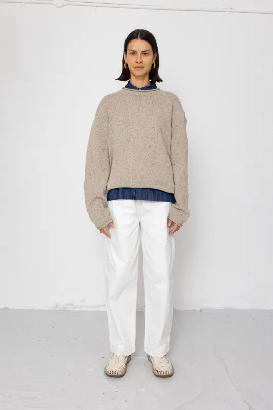 Slouch Crew Jumper - Natural Circle made by Folk