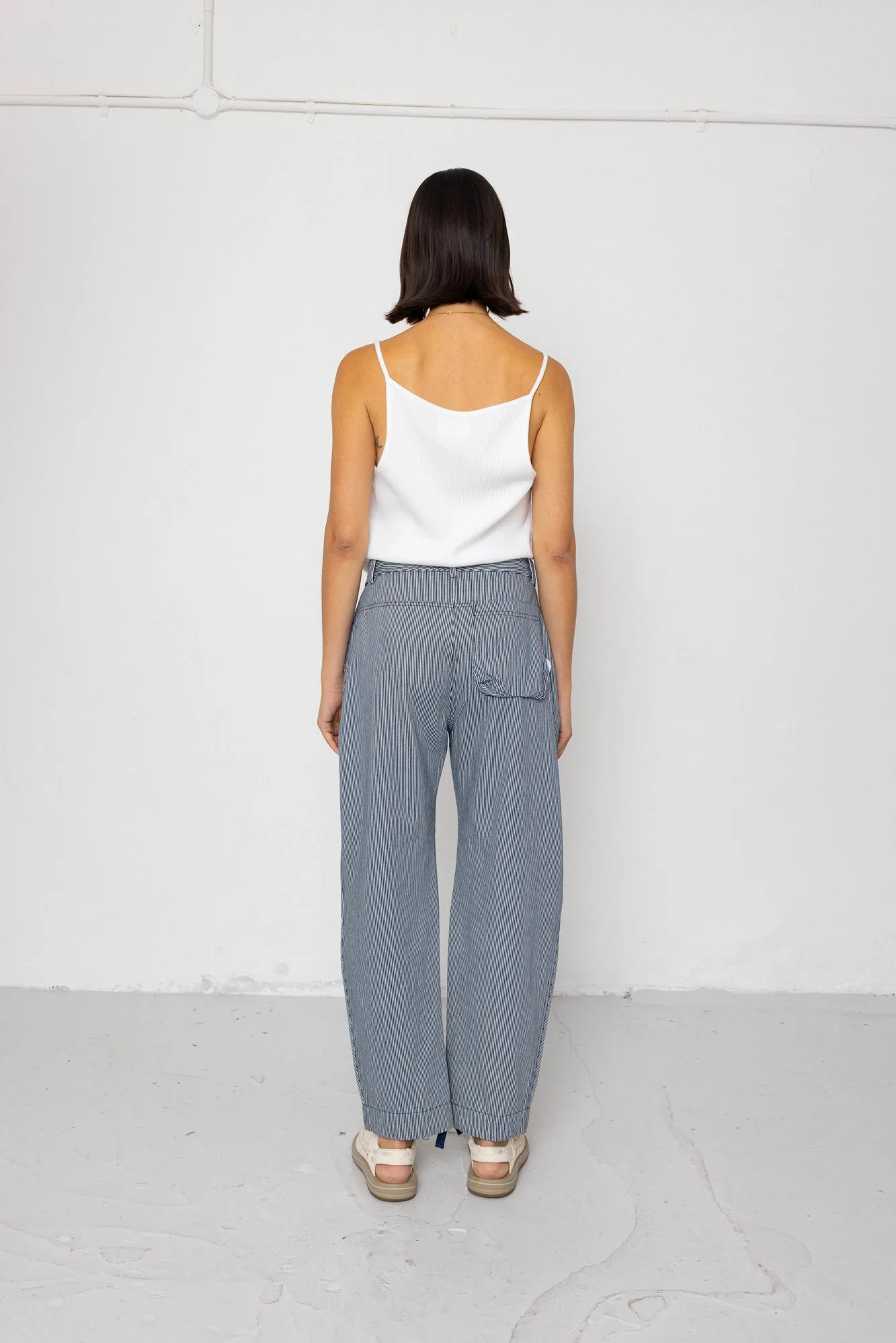 Barrel Trousers - Indigo Ticking Stripe sold by Folk product image thumbnail 5