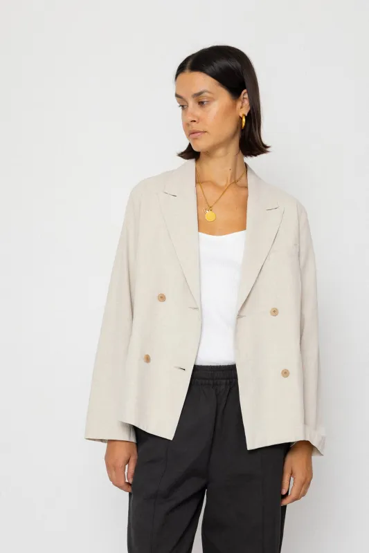 Relaxed Fit Blazer - Natural Linen Cotton Canvas made by Folk