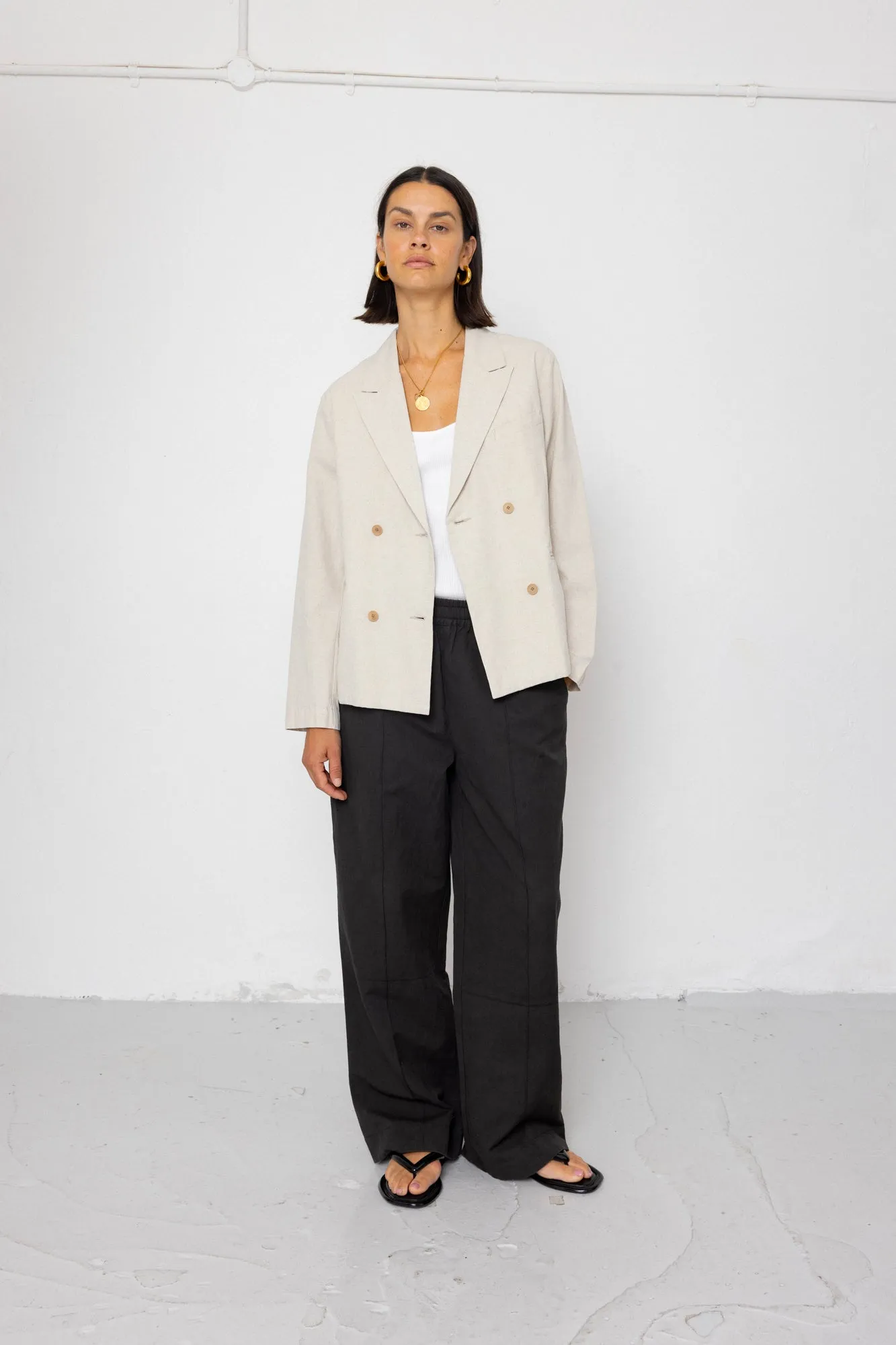 Relaxed Fit Blazer - Natural Linen Cotton Canvas sold by Folk product image thumbnail 4