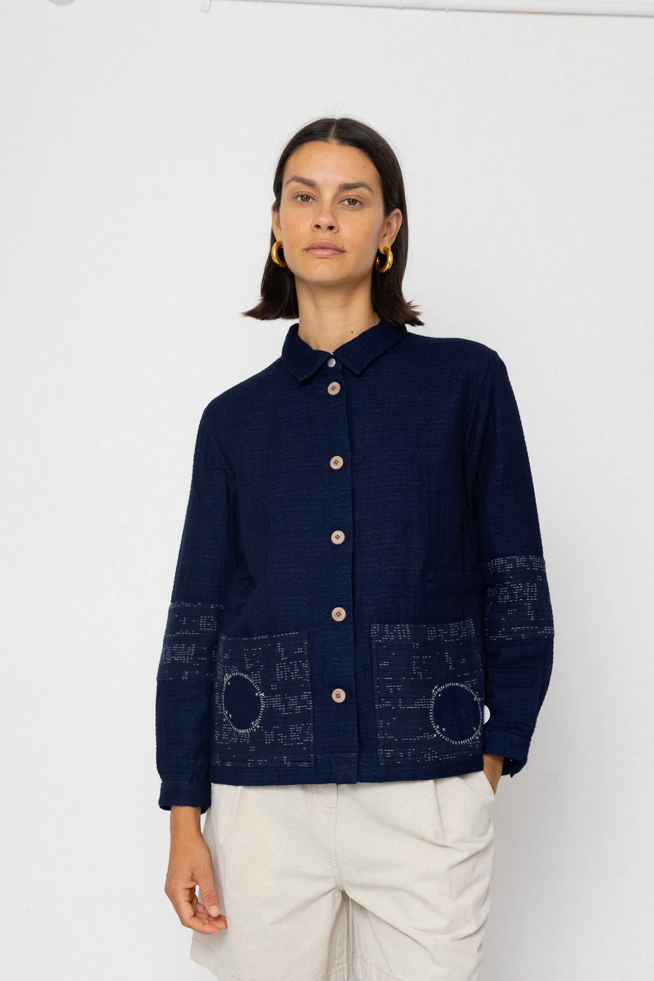 Assembly Jacket - Stray Float Stitch Indigo sold by Folk product image thumbnail 2