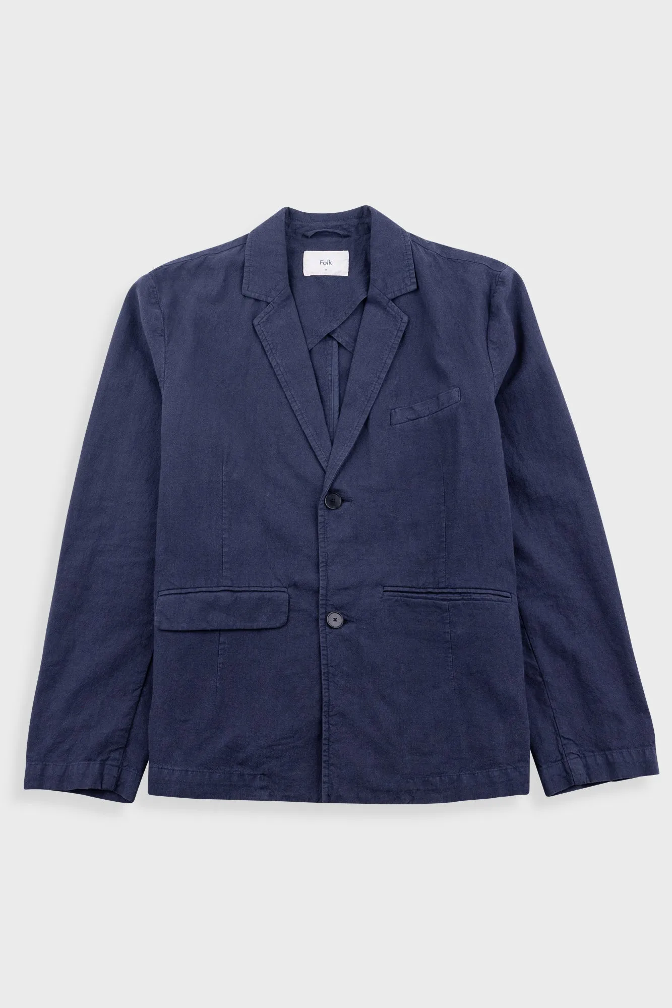 Lunar Blazer - Dark Navy Cotton Linen sold by Folk
