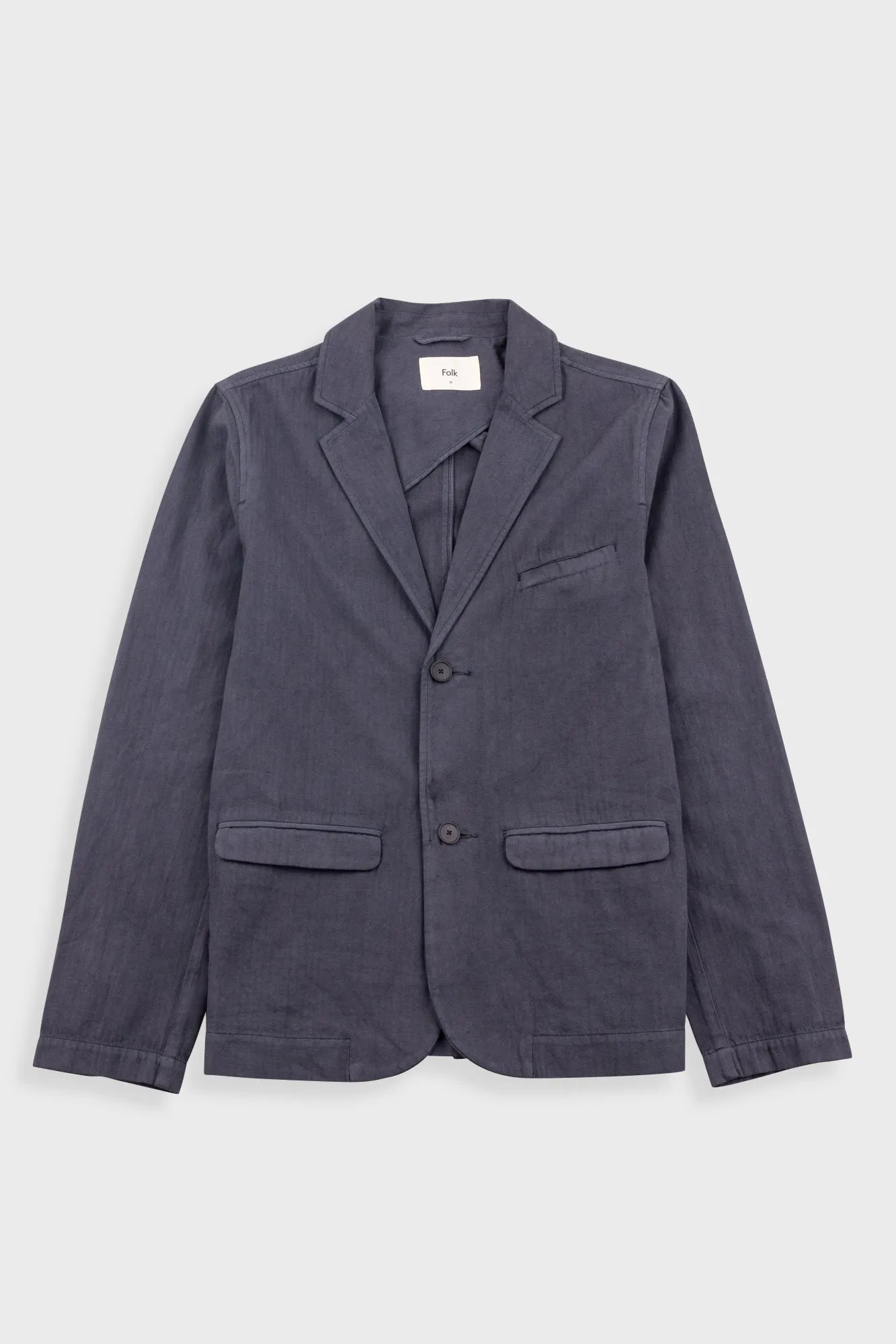 Lunar Blazer - Soft Black Cotton Linen sold by Folk