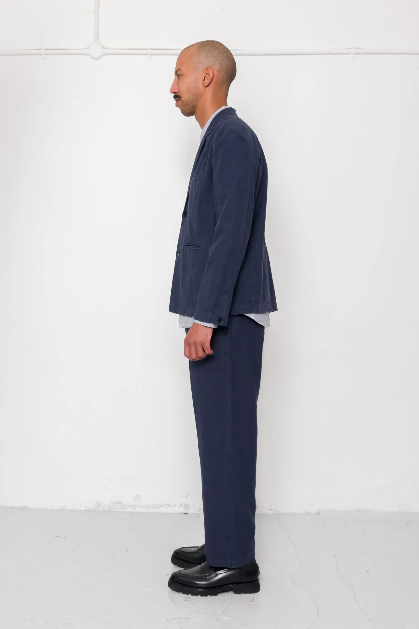 Lunar Suit Trouser - Dark Navy Cotton Linen sold by Folk product image thumbnail 4