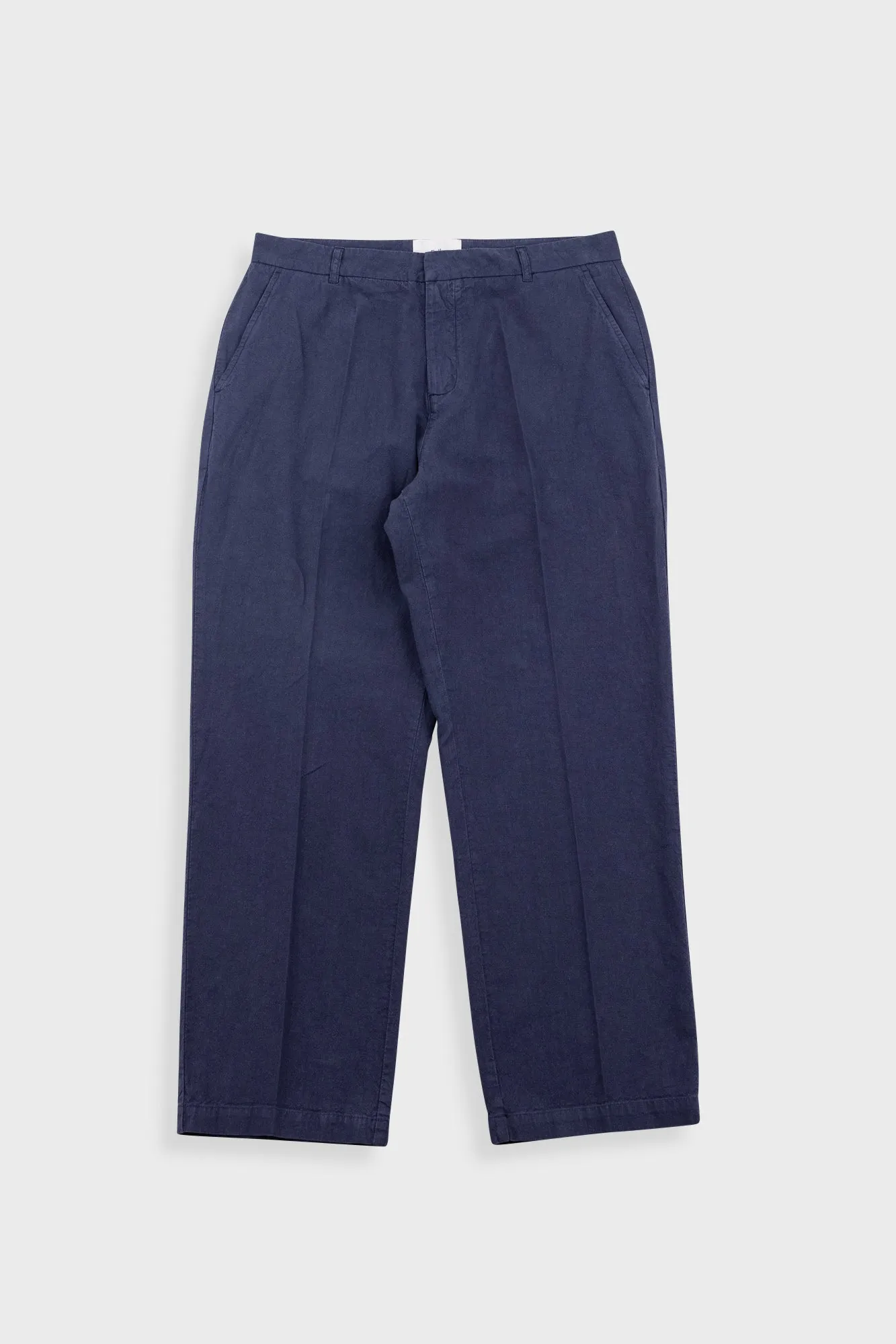 Lunar Suit Trouser - Dark Navy Cotton Linen sold by Folk