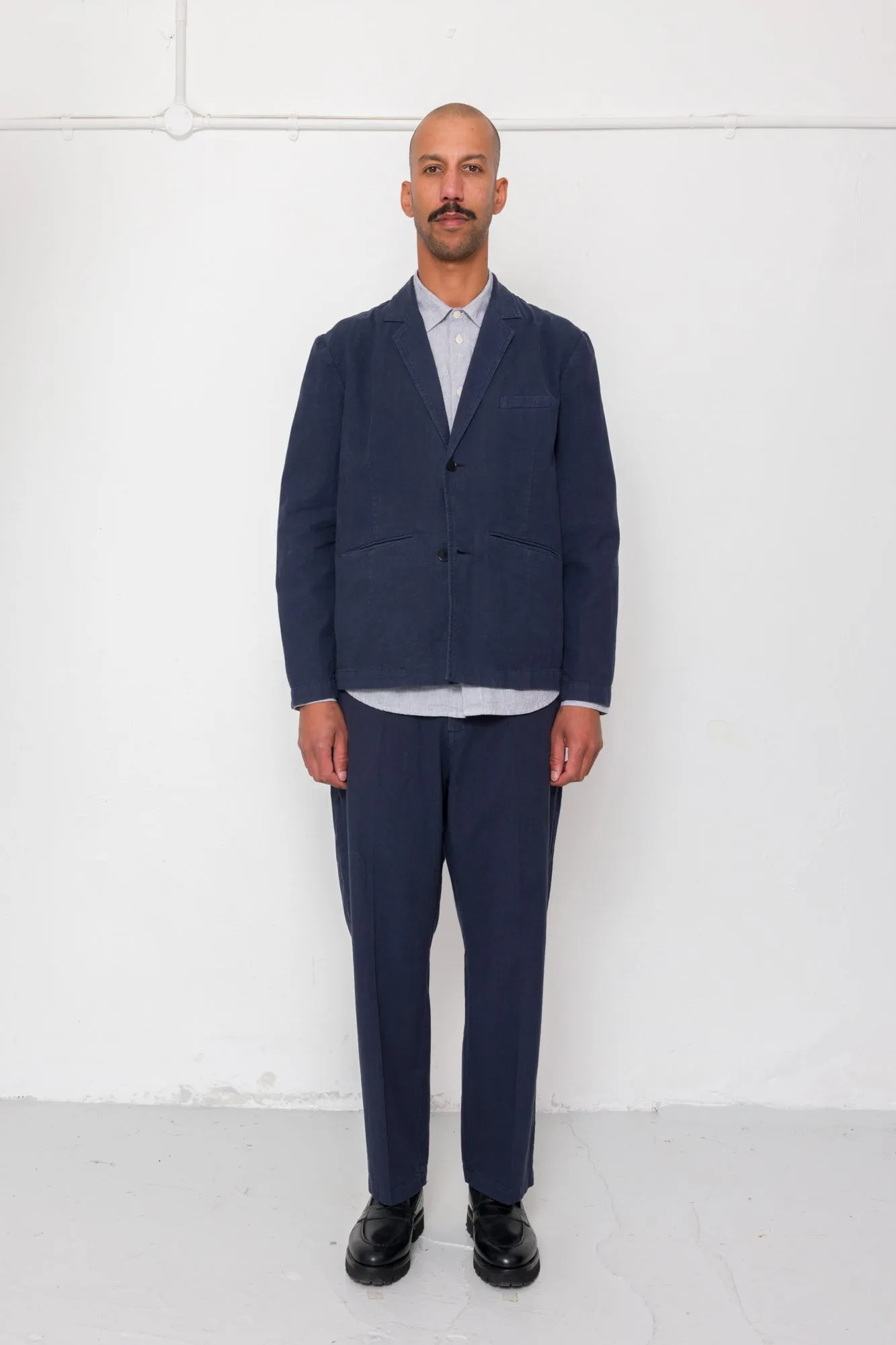 Lunar Suit Trouser - Dark Navy Cotton Linen sold by Folk product image thumbnail 2