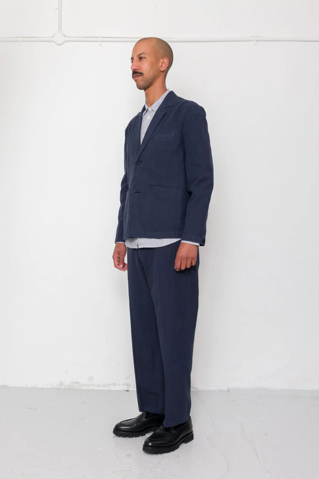 Lunar Suit Trouser - Dark Navy Cotton Linen sold by Folk product image thumbnail 3