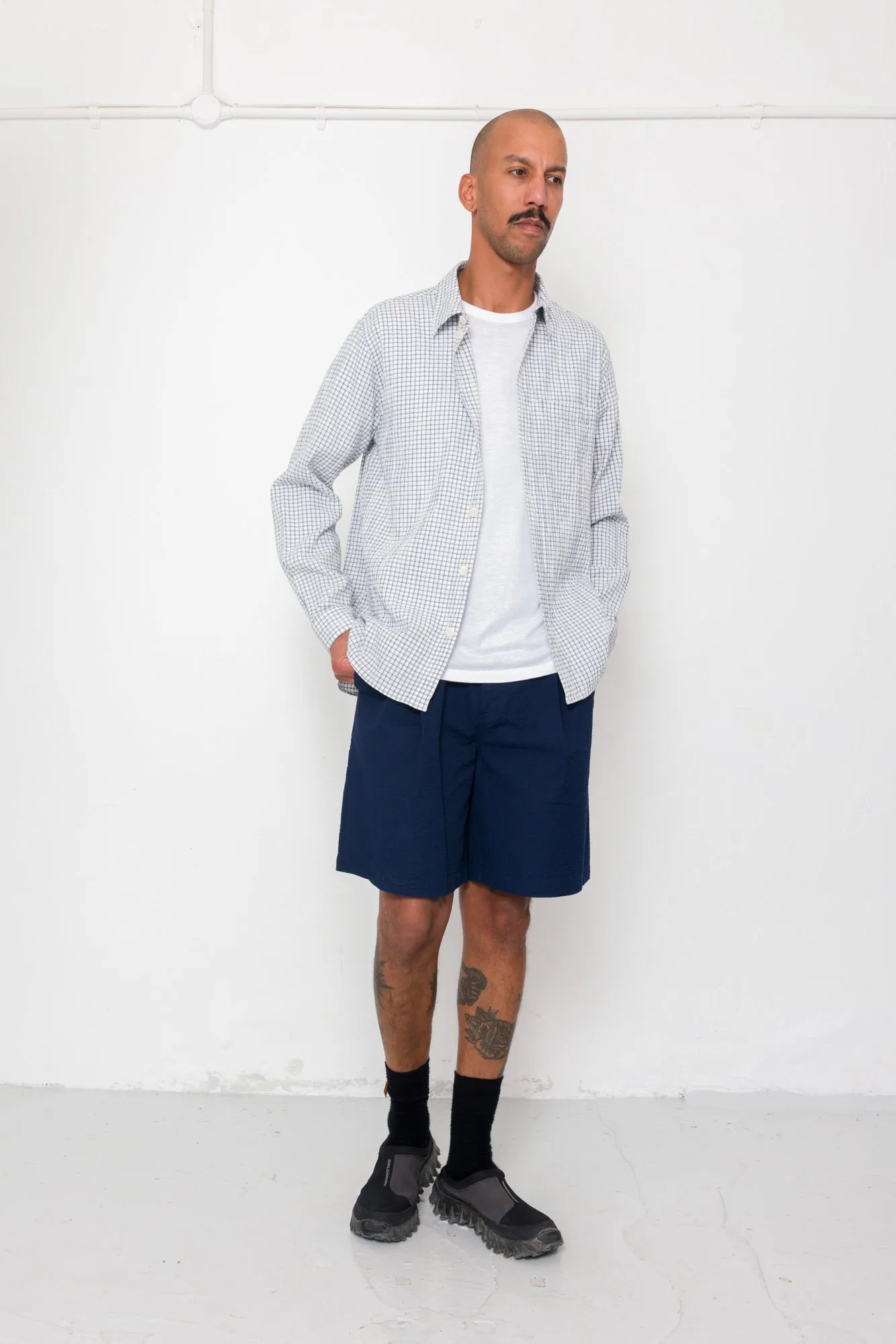 Easy Fit Shirt - Soft Blue Mini Check sold by Folk product image thumbnail 2