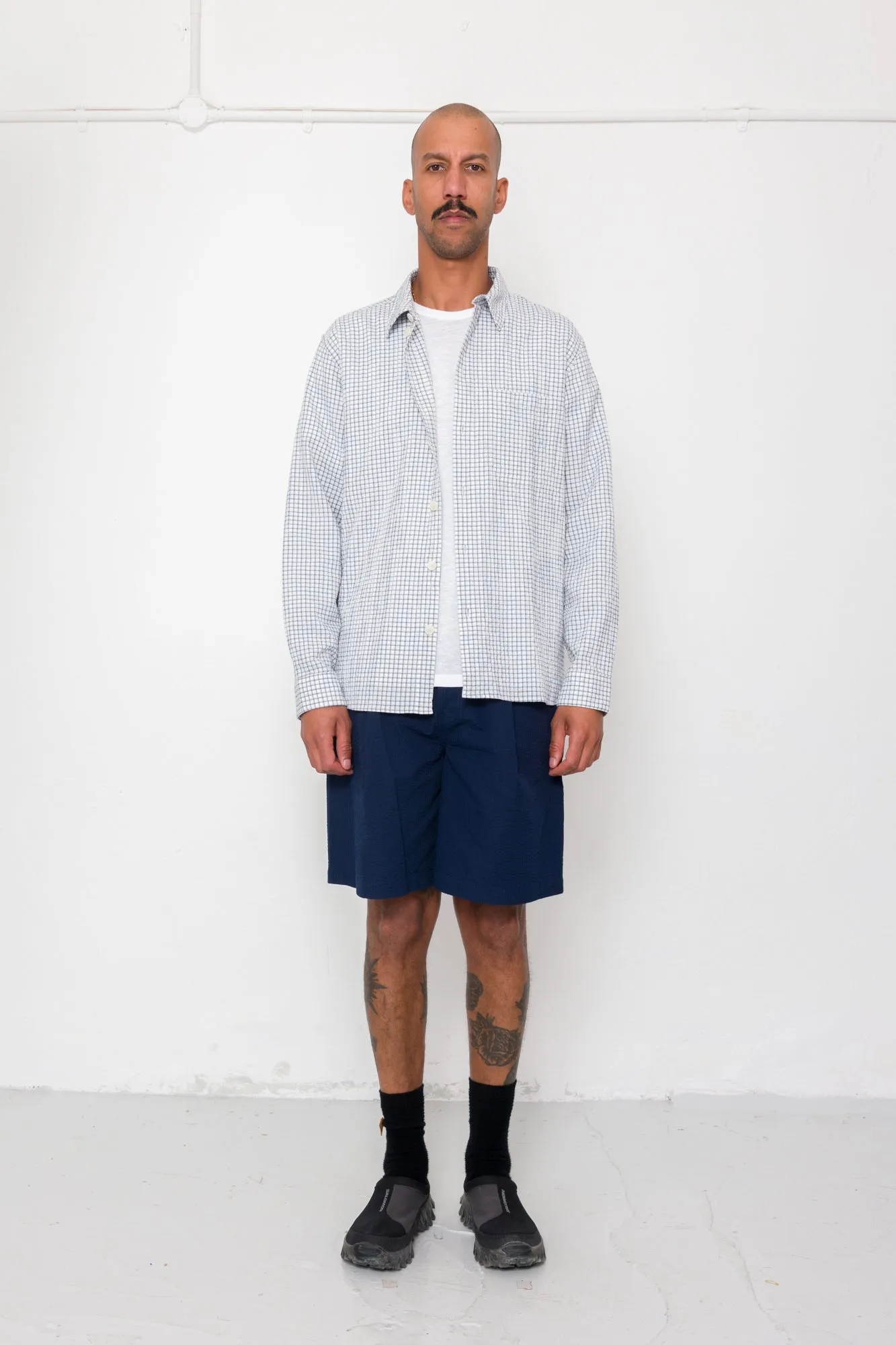 Easy Fit Shirt - Soft Blue Mini Check sold by Folk product image thumbnail 3