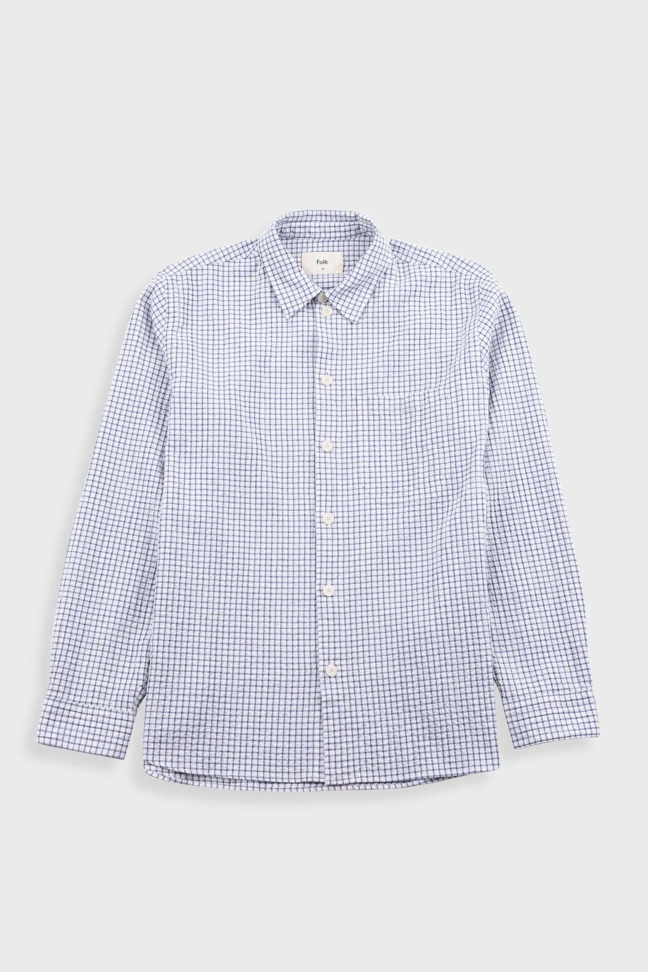 Easy Fit Shirt - Soft Blue Mini Check sold by Folk