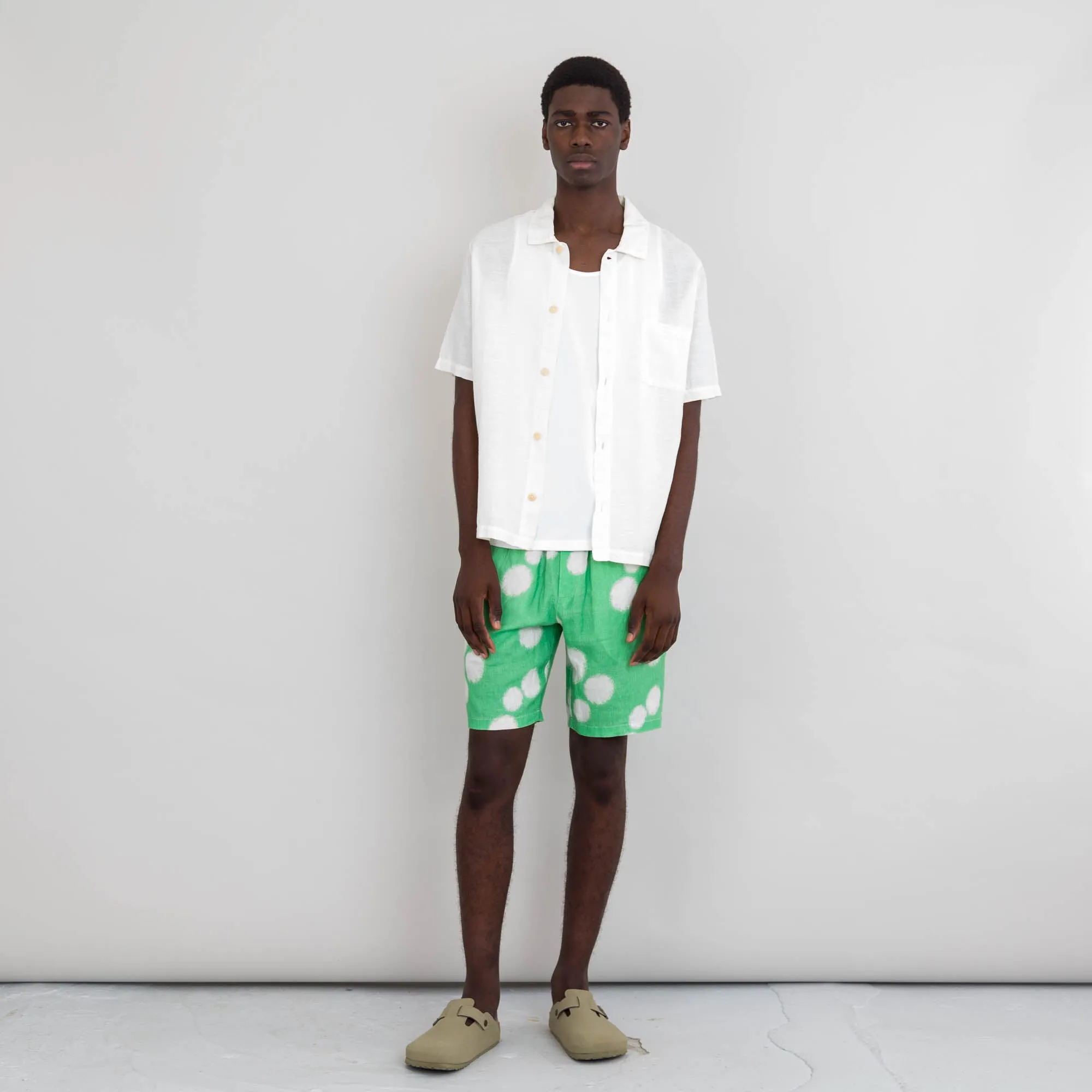 Assembly Short - Green Dot Print sold by Folk