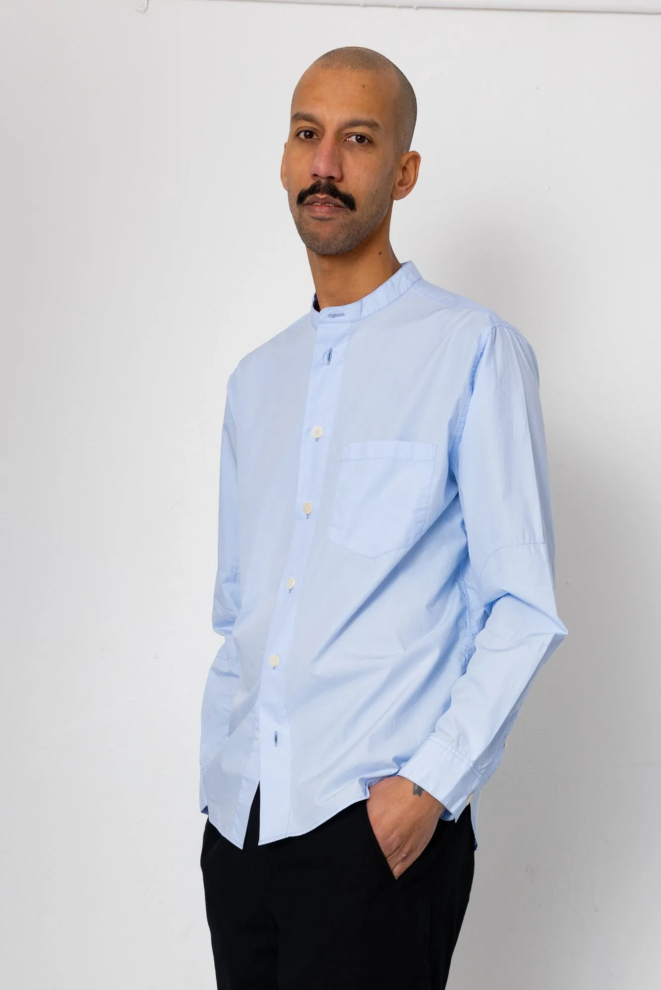 Grandad Collar Shirt - Light Blue sold by Folk product image thumbnail 2