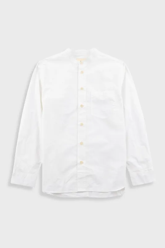 Grandad Collar Shirt - White made by Folk