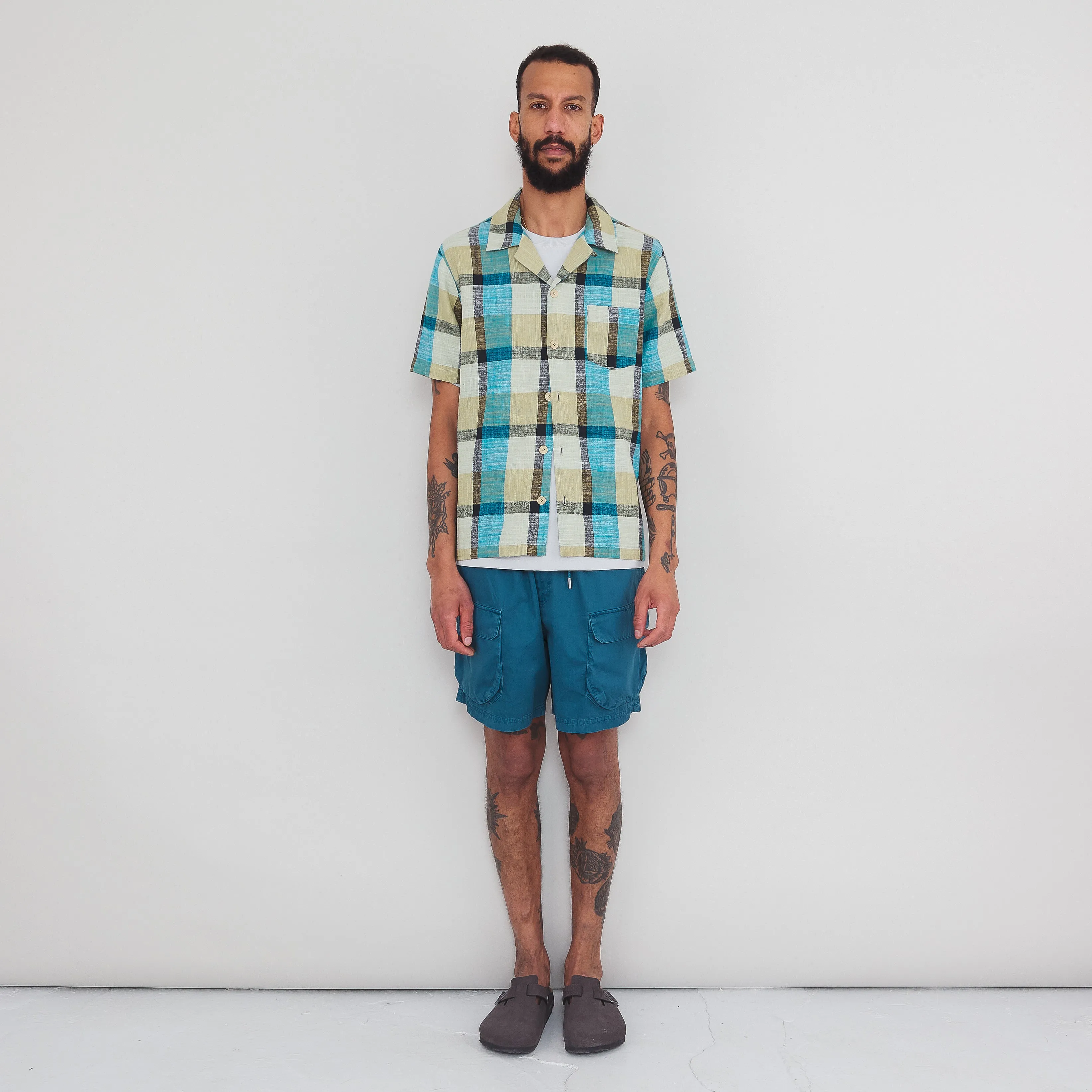 Short Sleeve Soft Collar Shirt - Multigingham Check sold by Folk product image thumbnail 4