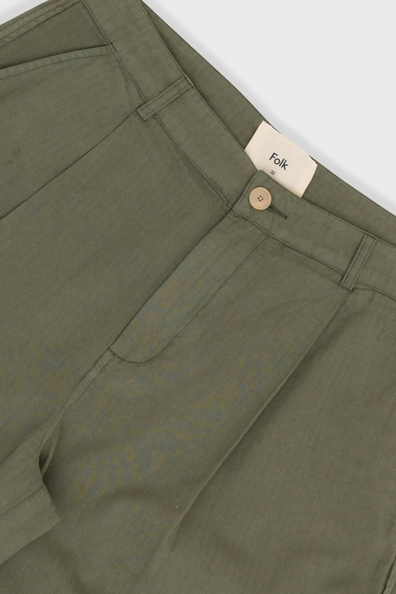 Wide Fit Short - Dark Sage Herringbone sold by Folk product image thumbnail 5