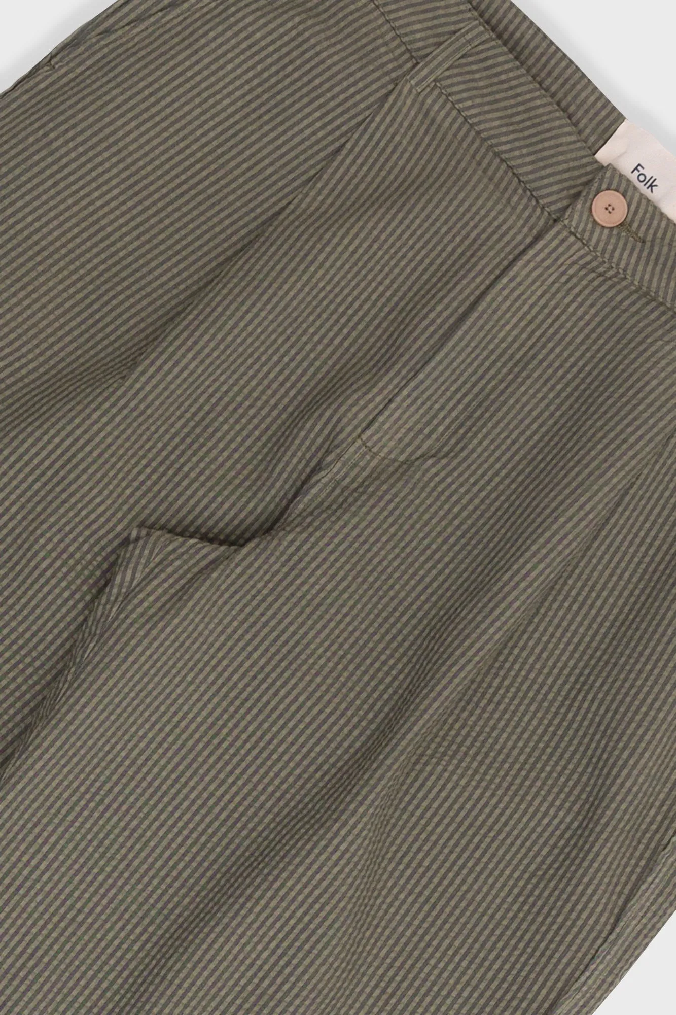 Wide Fit Trouser - Sage Overdyed Stripe sold by Folk product image thumbnail 5