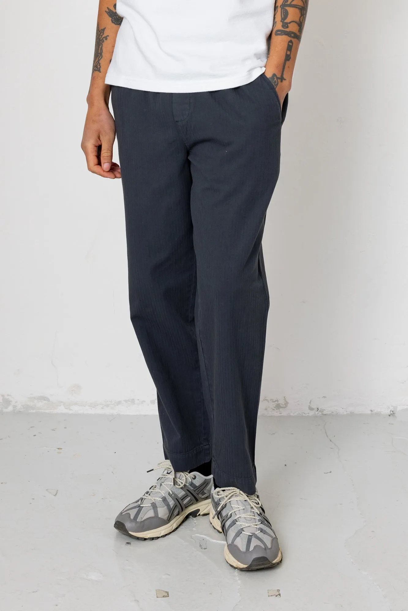 Drawcord Assembly Pant - Slate Blue Herringbone sold by Folk product image thumbnail 3