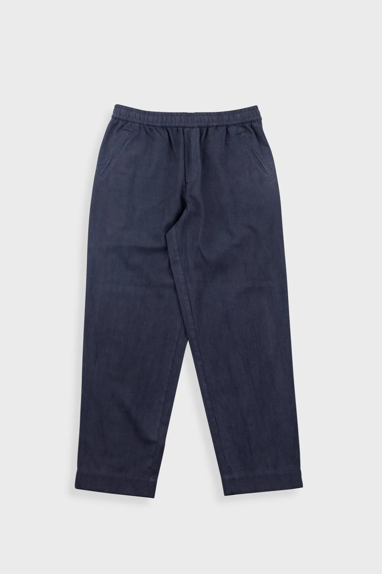 Drawcord Assembly Pant - Slate Blue Herringbone sold by Folk