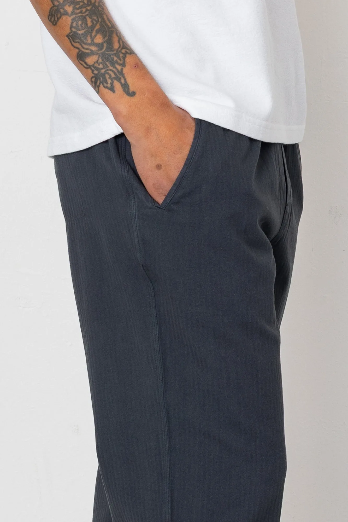 Drawcord Assembly Pant - Slate Blue Herringbone sold by Folk product image thumbnail 4