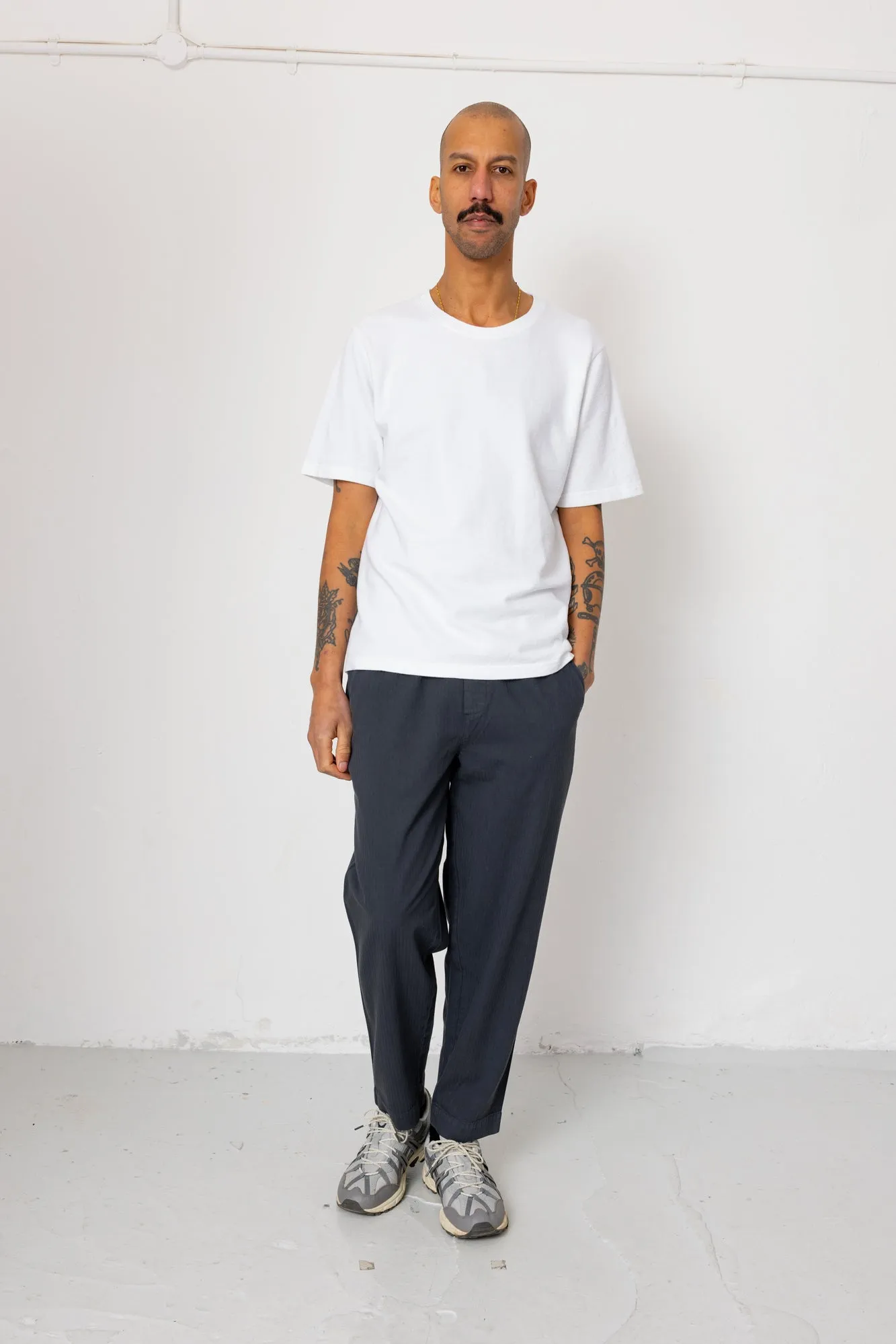 Drawcord Assembly Pant - Slate Blue Herringbone sold by Folk product image thumbnail 2