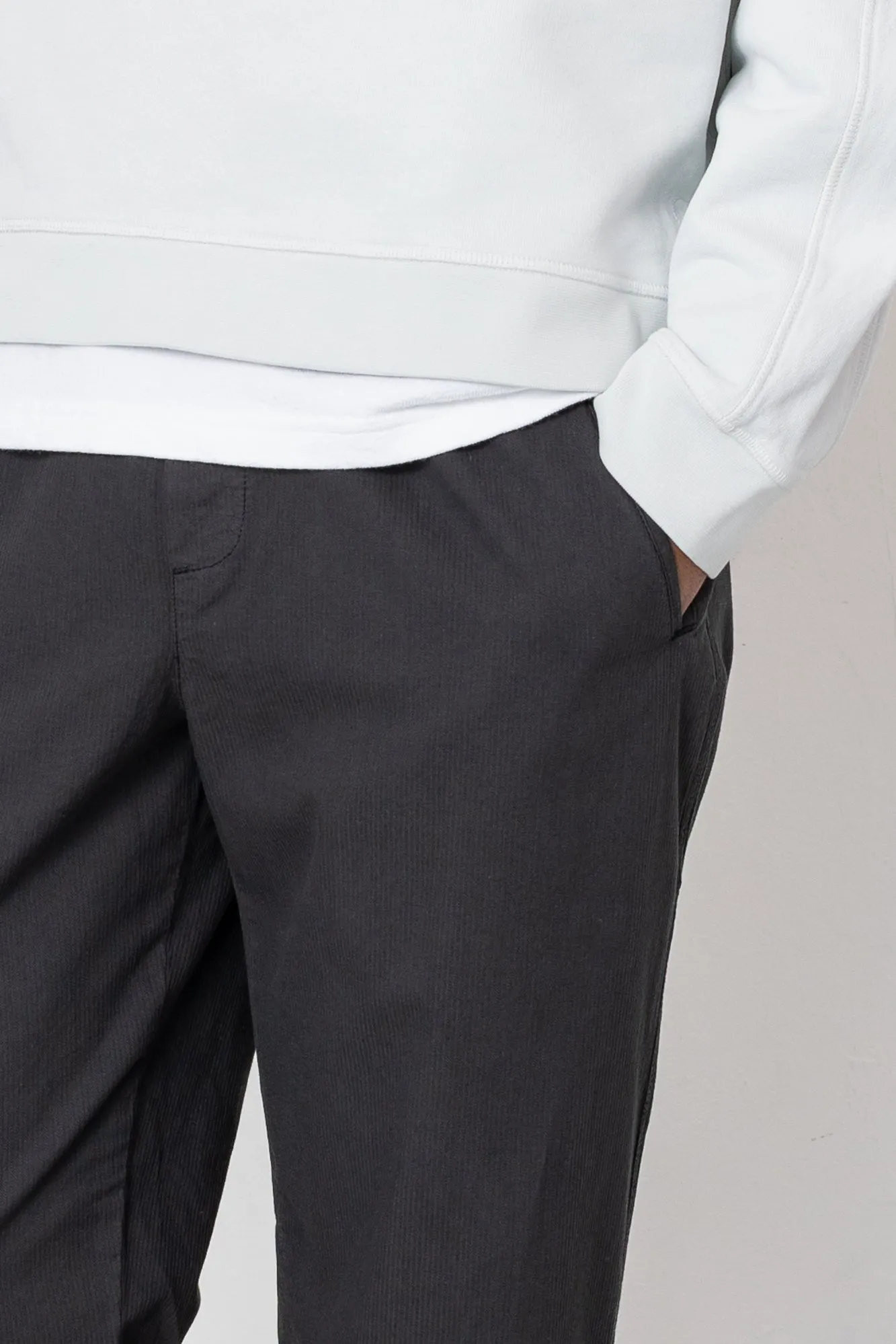 Drawcord Assembly Pant - Soft Black Ministripe sold by Folk product image thumbnail 4