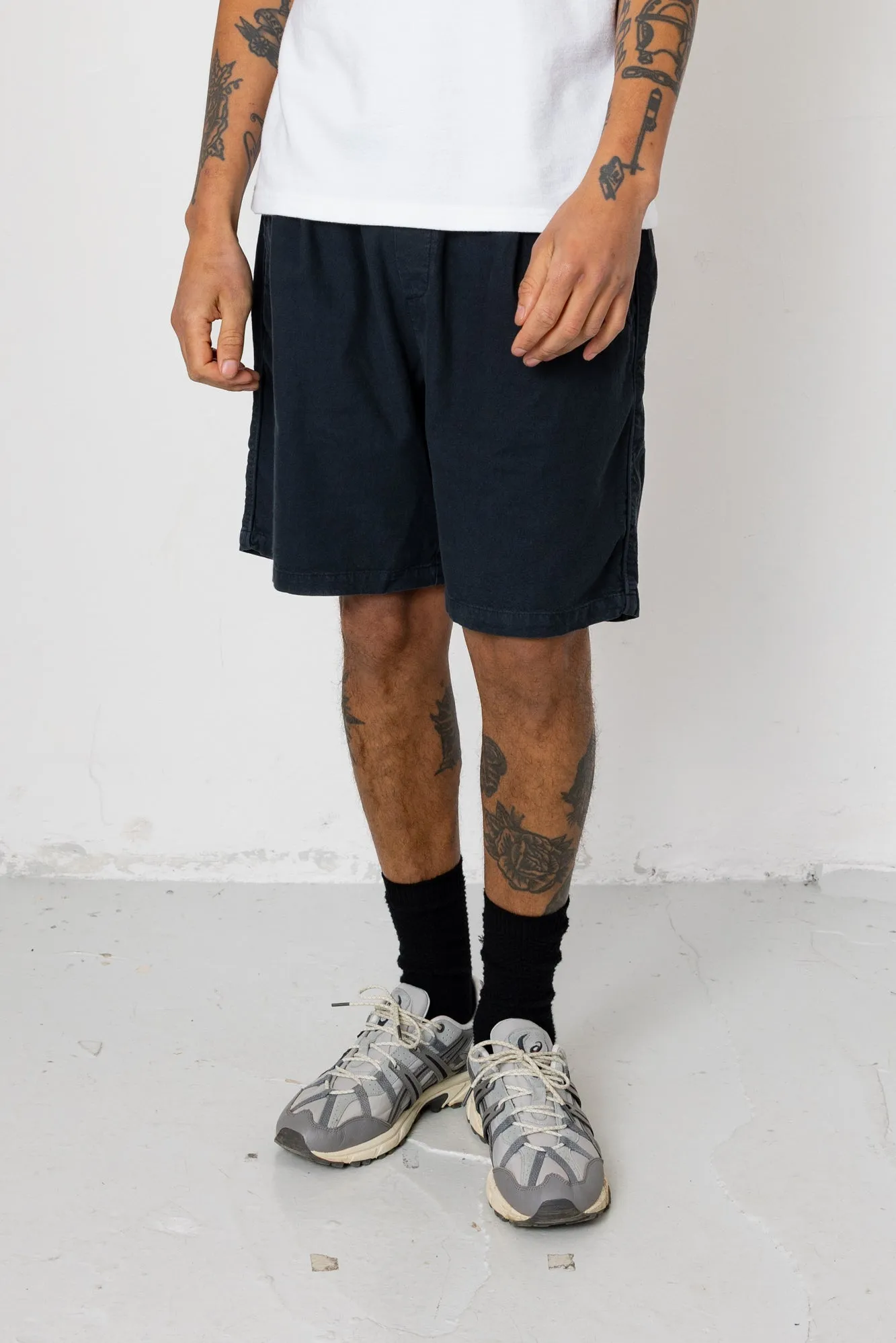 Relaxed Assembly Short - Black Cotton Linen sold by Folk product image thumbnail 3
