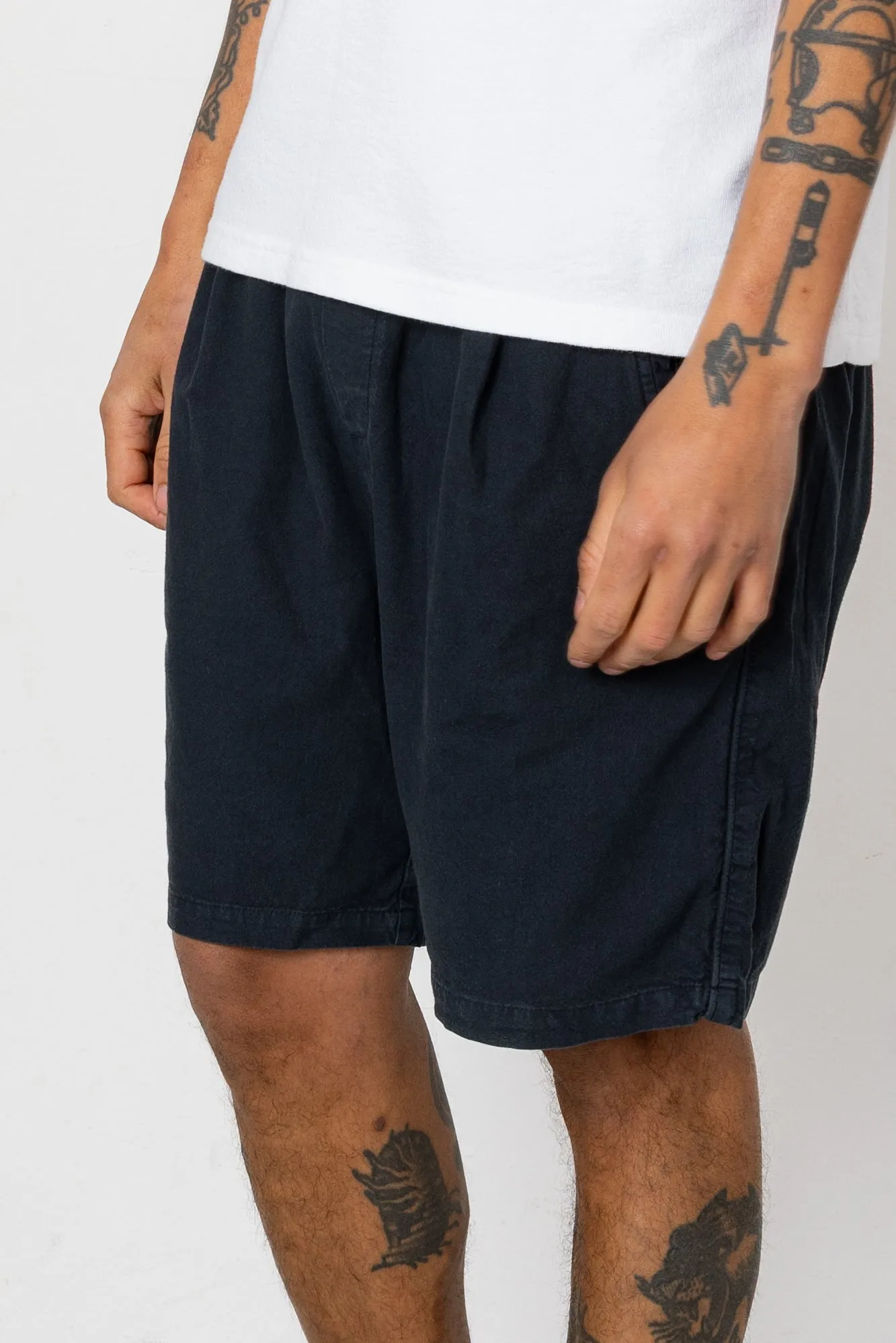 Relaxed Assembly Short - Black Cotton Linen sold by Folk product image thumbnail 4