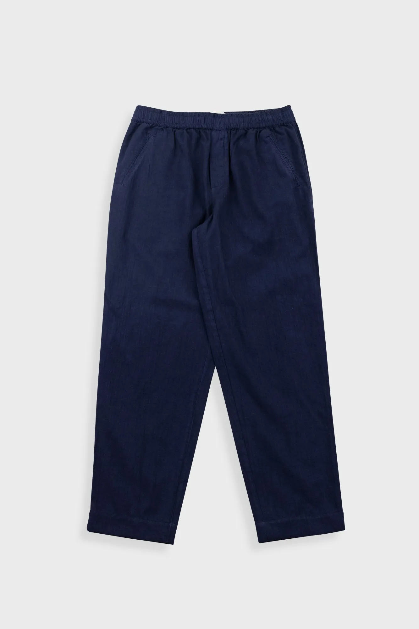 Drawcord Assembly Pant - Navy Herringbone sold by Folk