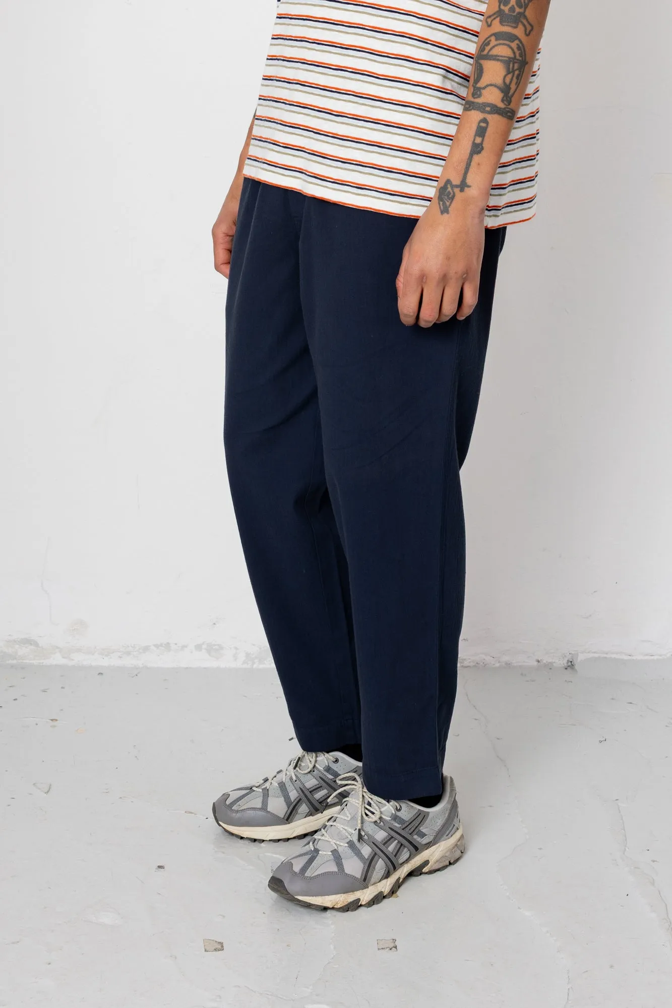 Drawcord Assembly Pant - Navy Herringbone sold by Folk product image thumbnail 4