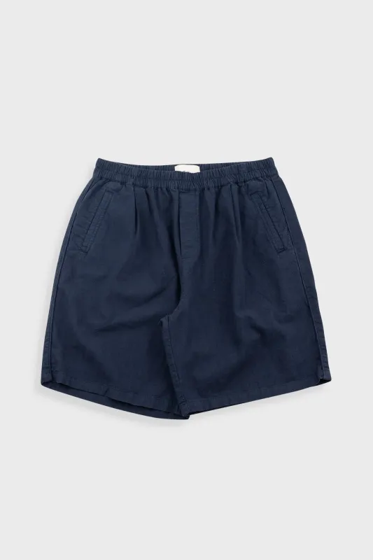 Relaxed Assembly Short - Dark Navy Cotton Linen made by Folk