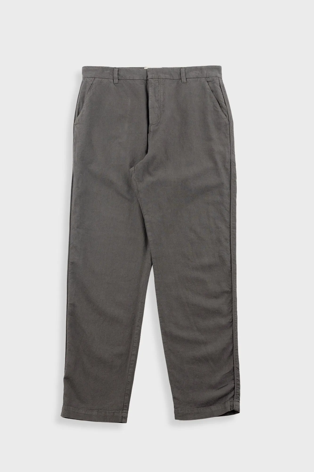 Fixed Waistband Cotton Linen Trouser - Dark Sage sold by Folk