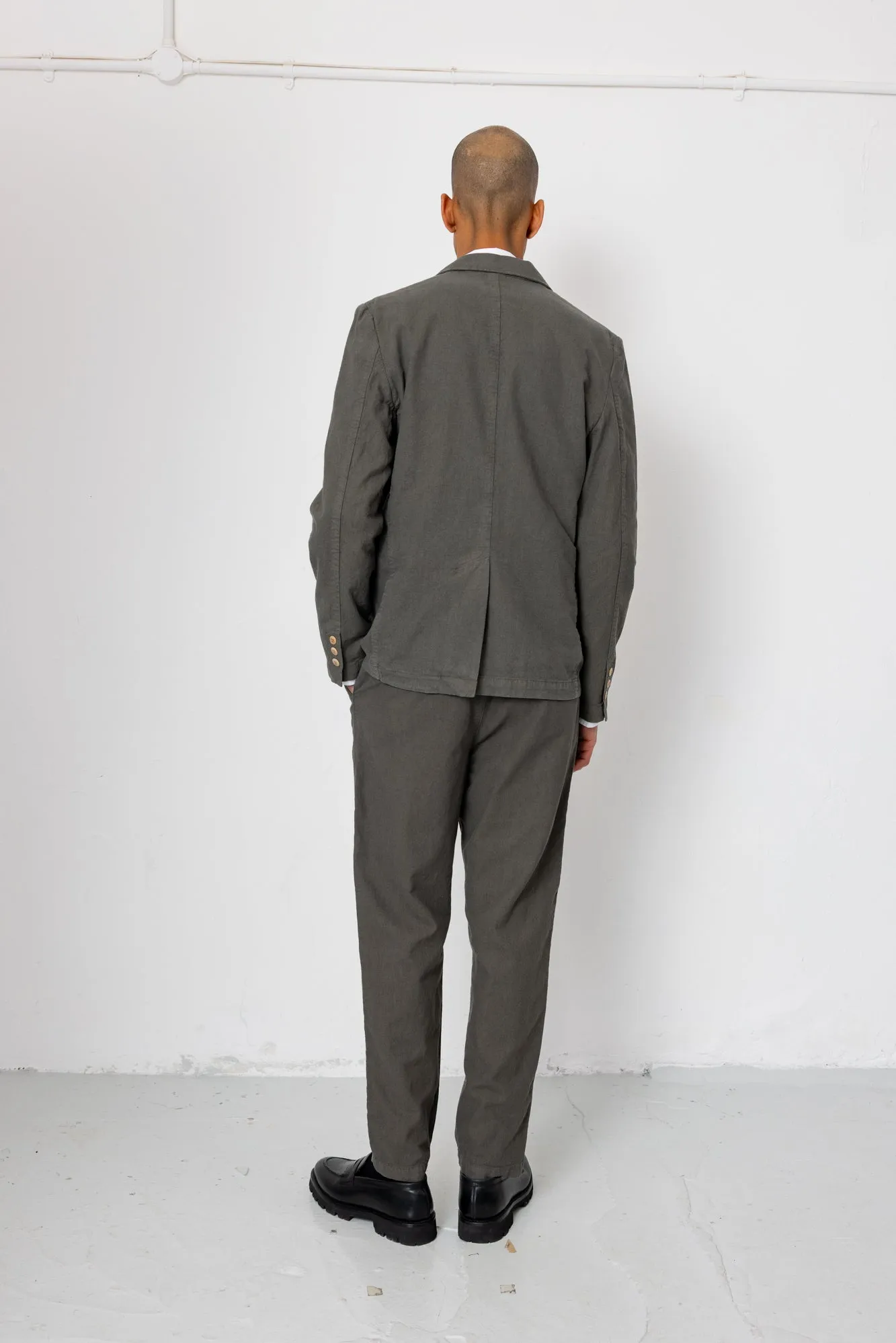 Fixed Waistband Cotton Linen Trouser - Dark Sage sold by Folk product image thumbnail 4