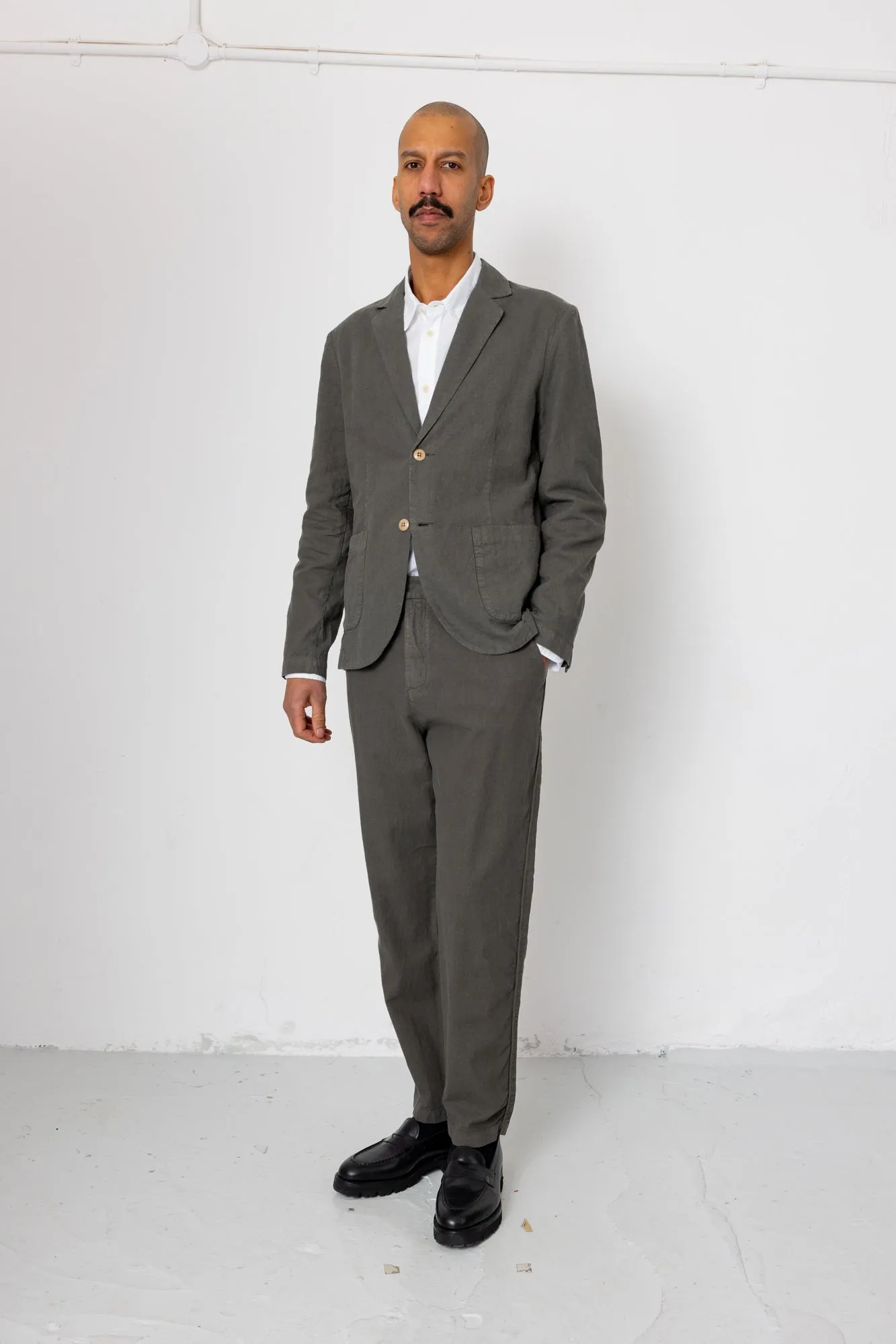 Cotton Linen Blazer - Dark Sage sold by Folk product image thumbnail 5